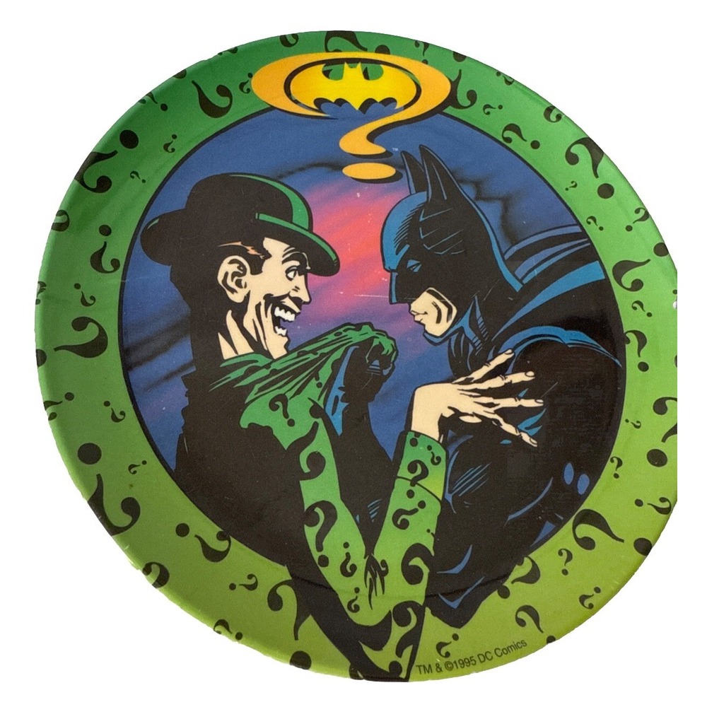 Vintage DC Comics Batman Plate Riddler Forever 1995 Collectors Zak Designs RARE‎
